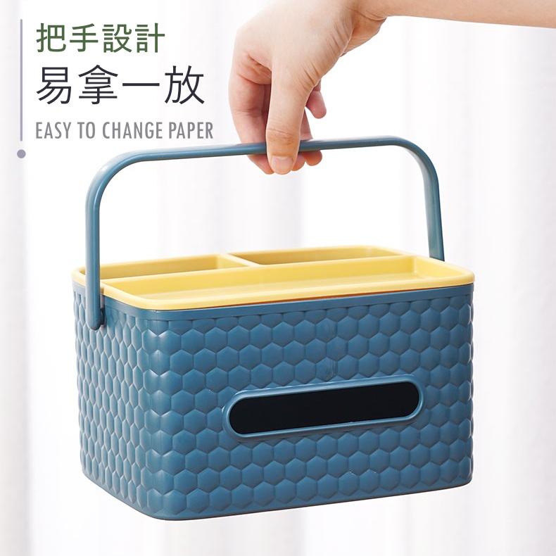 大信百貨》手提 三格紙巾盒【新品特價】面紙盒 桌上收納 衛生紙盒 收納盒 衛生紙收納盒 紙巾盒 面紙收納盒，面紙盒浴室-細節圖4