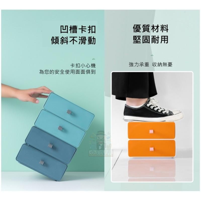 大信百貨》北歐風 抽屜式撞色收納盒 辦公桌面 可疊加 文件收納盒 多功能置物櫃 抽屜盒，北歐抽屜-細節圖3