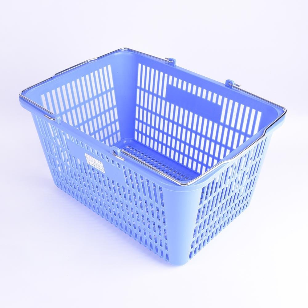 大信百貨》B-0103 鐵耳超市菜籃 曬衣籃 超市籃 購物籃 收納籃 超市用 提籃 髒衣袋 大容量置物籃 衣物收納，菜籃-細節圖2