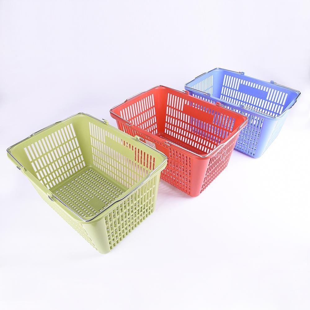 大信百貨》B-0103 鐵耳超市菜籃 曬衣籃 超市籃 購物籃 收納籃 超市用 提籃 髒衣袋 大容量置物籃 衣物收納，菜籃-細節圖3