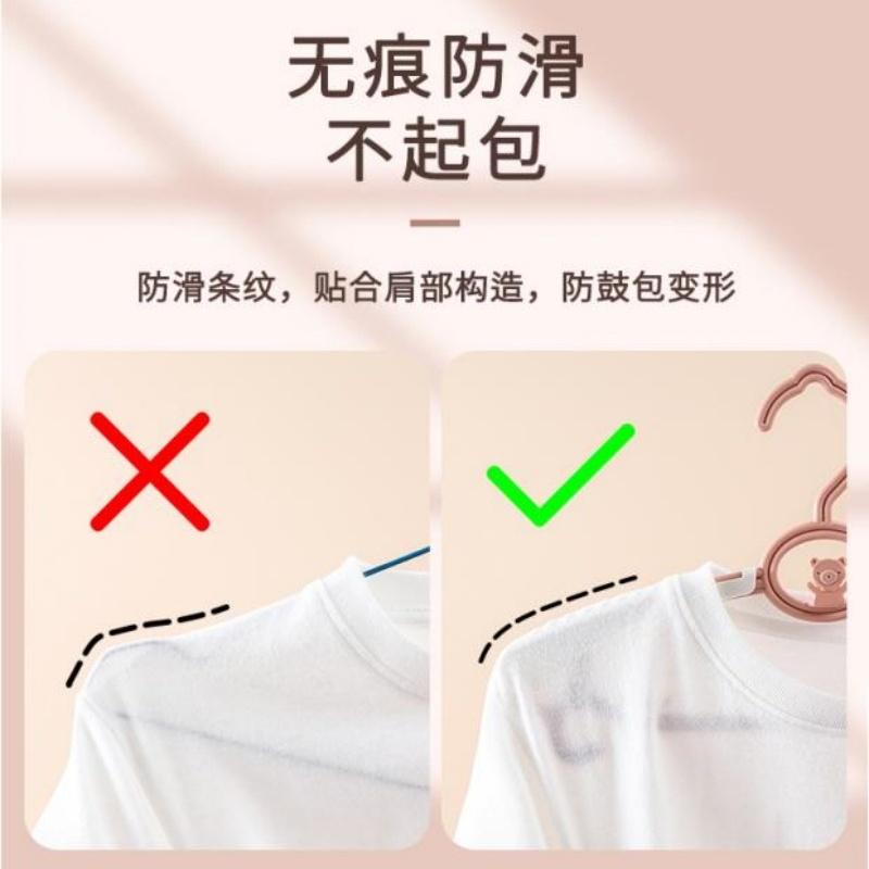 大信百貨》兒童伸縮衣架 無痕衣架 晾衣架 曬衣架 兒童衣架 大人衣架 可愛 收納 衣物收納-細節圖5