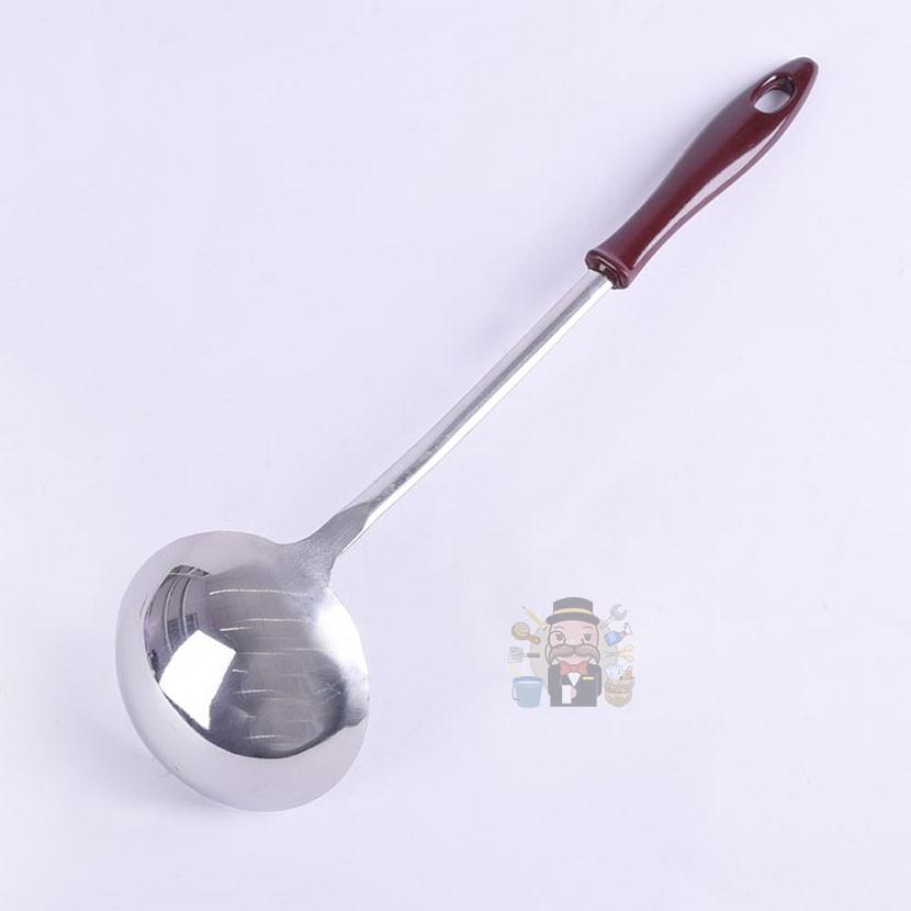 大信百貨》創陽 5厘 紅電木湯勺 紅電木漏勺 兩用火鍋湯勺 廚房用具 火鍋用具 廚具 撈勺 盛粥 湯匙，電木湯勺-細節圖3