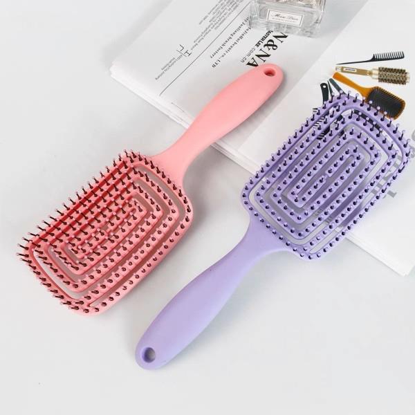 大信百貨》蓬鬆按摩梳【全網最低✨】大彎梳 多功能按摩梳子 造型直髮 美髮梳 美髮梳蓬鬆 捲髮 排骨梳子，直髮按摩美-細節圖9