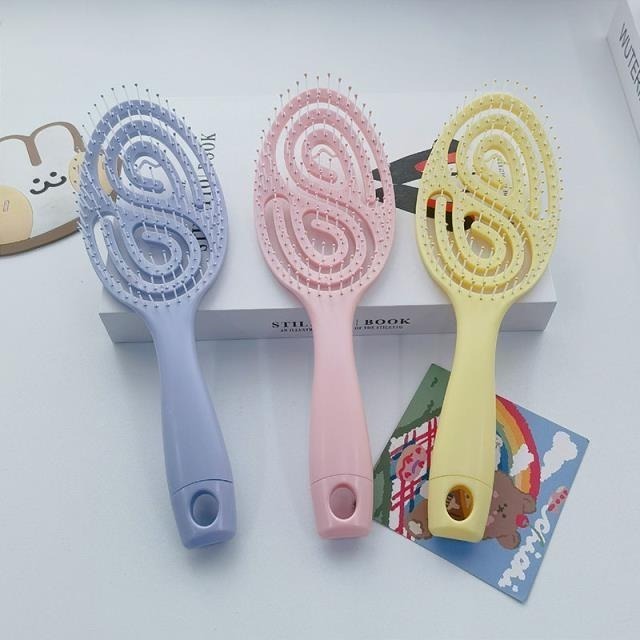 大信百貨》【新品促銷】冰淇淋 蓬鬆梳 縷空彈力順髮梳 鏤空按摩梳 梳子 按摩梳 美髮梳 長髮，蓬鬆梳-細節圖8