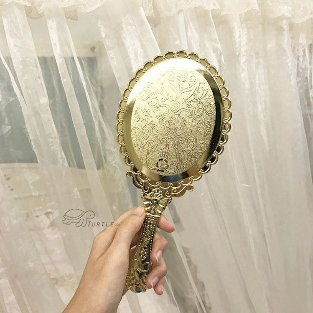 金銀 手拿鏡 全網最低價🔥 質感禮物 歐式鏡子 小鏡子 鏡子隨身 來店禮 化粧鏡 復古 紋綉-細節圖6