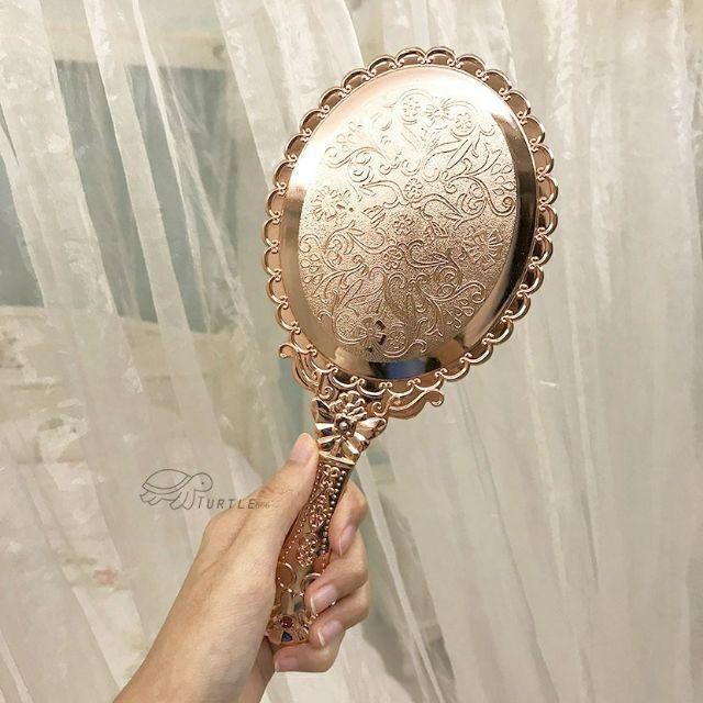 金銀 手拿鏡 全網最低價🔥 質感禮物 歐式鏡子 小鏡子 鏡子隨身 來店禮 化粧鏡 復古 紋綉-細節圖7
