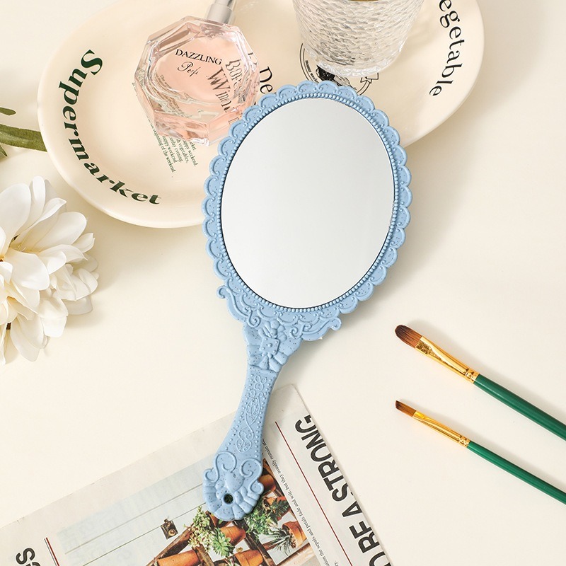 金銀 手拿鏡 全網最低價🔥 質感禮物 歐式鏡子 小鏡子 鏡子隨身 來店禮 化粧鏡 復古 紋綉-規格圖8