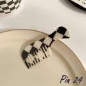 PIN【24】格紋梳子夾