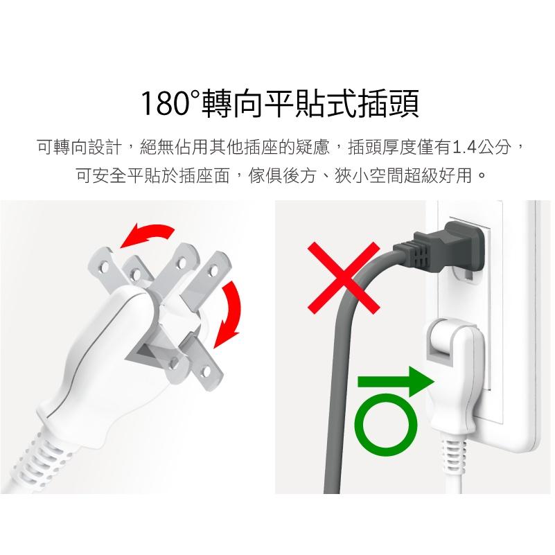 大信百貨》iPlus+ 1對3可轉向電源線組 PU-2030 平貼式插頭 延長線 安全延長線 MIT延長線 過載斷電-細節圖6