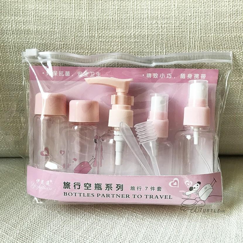 大信百貨》噴瓶 壓瓶 粉藍色透明旅行瓶分裝罐系列 旅行分裝罐 分裝瓶 旅行分裝瓶收納盒，粉空瓶-細節圖6