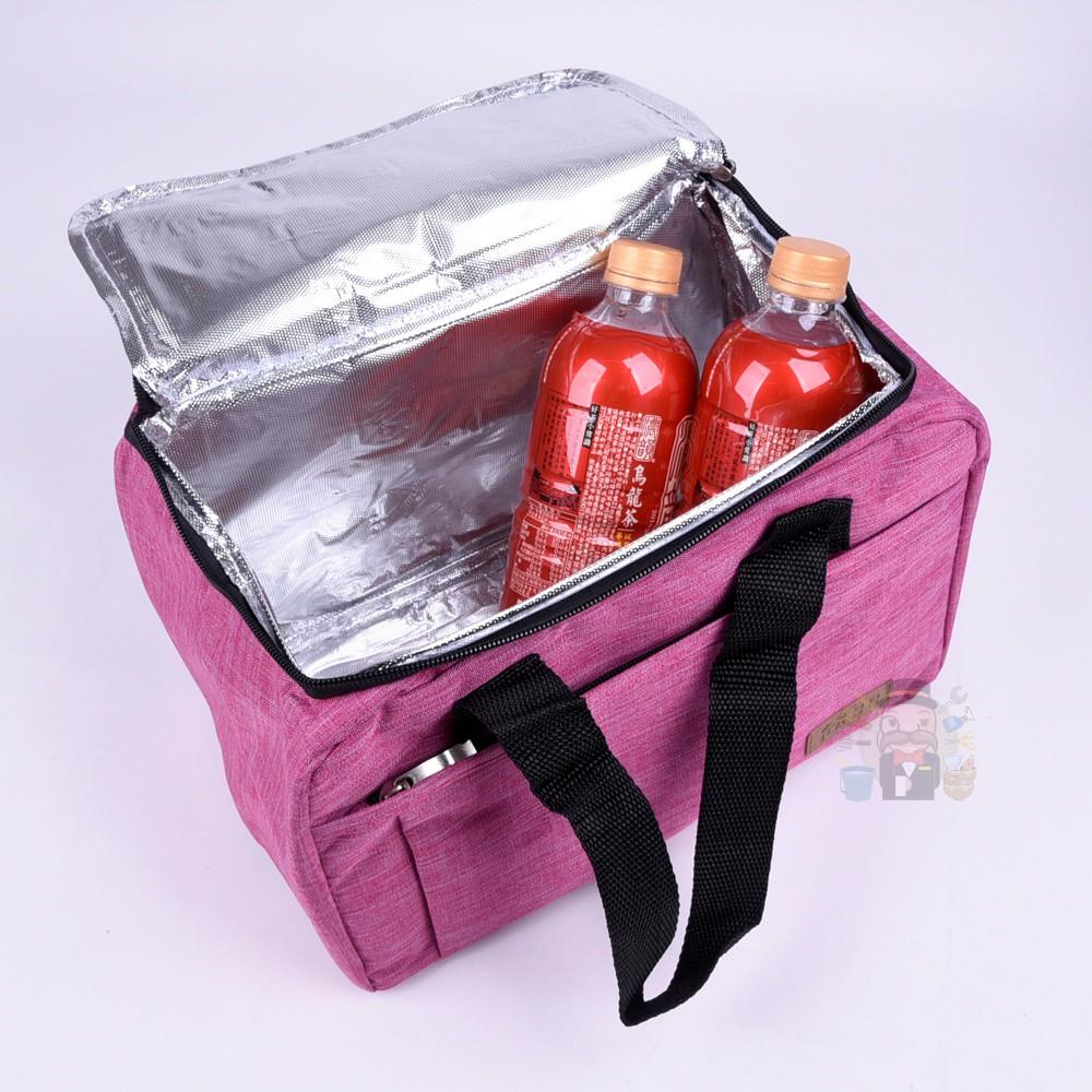 大信百貨》大容量棉麻冰包 鋁箔控溫手提便當袋 方形保溫袋 保溫提袋-細節圖4