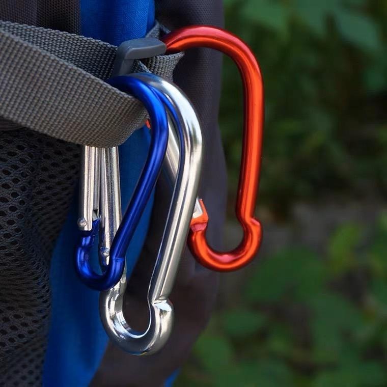 大信百貨》優選 帶鎖登山扣【🔥最低價🔥】登山扣環 掛扣 鑰匙扣 鑰匙圈鑰匙圈 d型扣 D型扣 包扣 水瓶扣 鋁合金登山扣-細節圖3