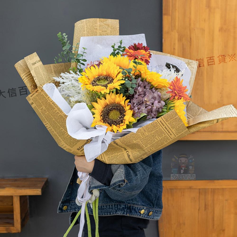 大信百貨》雙面復古英文字牛皮紙 包裝紙 韓素紙 柔光紙 韓國包裝紙 韓式 鮮花 花束 包裝 材料 乾燥花 不凋花-細節圖3