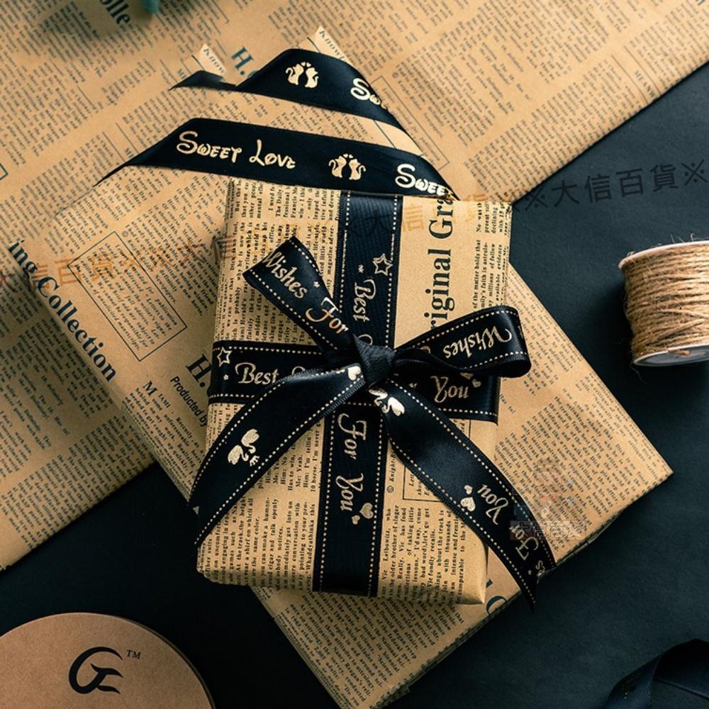 大信百貨》雙面復古英文字牛皮紙 包裝紙 韓素紙 柔光紙 韓國包裝紙 韓式 鮮花 花束 包裝 材料 乾燥花 不凋花-細節圖4