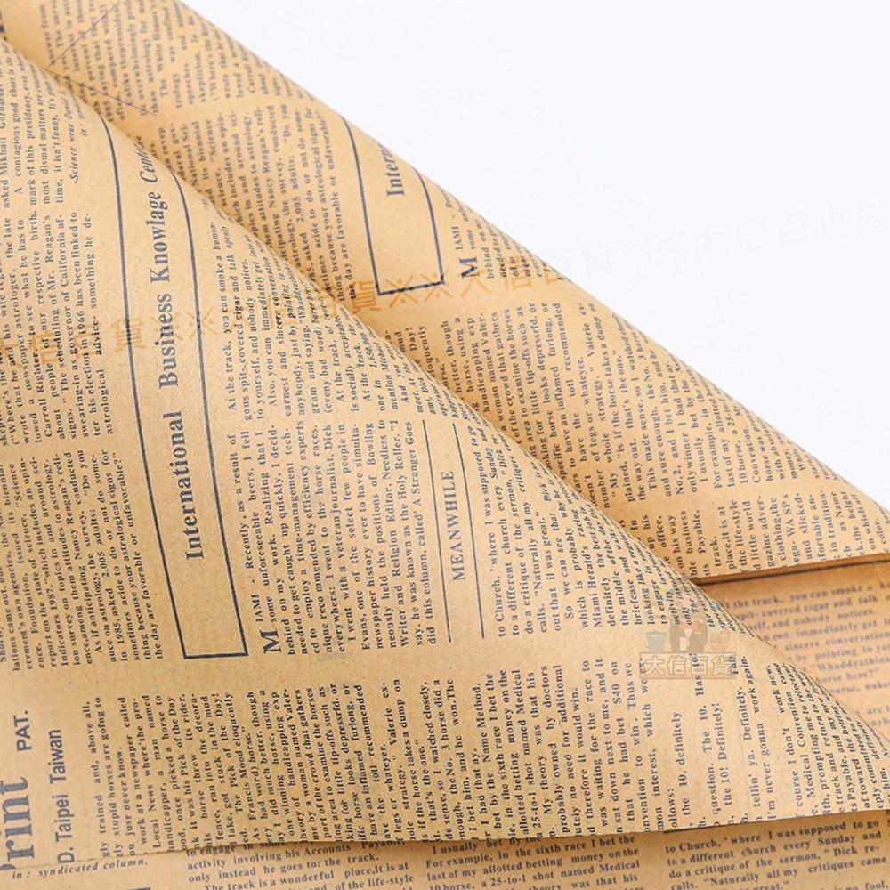 大信百貨》雙面復古英文字牛皮紙 包裝紙 韓素紙 柔光紙 韓國包裝紙 韓式 鮮花 花束 包裝 材料 乾燥花 不凋花-細節圖7