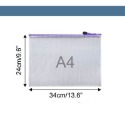 大信百貨》彩色透明網格收納袋 防水資料袋 公文袋 文件收納袋 辦公文具收納袋 票據袋 證件袋 護照包 文件袋，文件袋-規格圖9