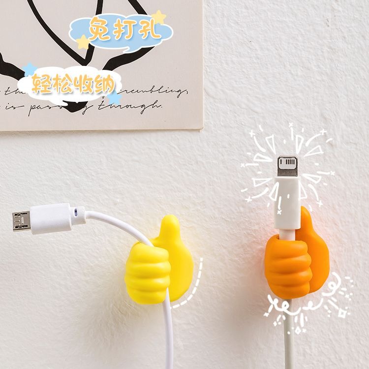 大信百貨》拇指集線器【小紅書推薦✨】可愛大拇指 療癒商品 掛勾 充電線收納 多功能無痕掛勾 電線收納 集線器 理線器-細節圖3