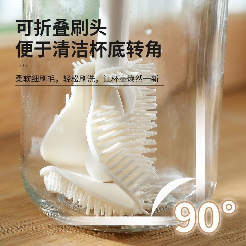 矽膠長柄杯刷 軟式矽膠奶瓶刷 清潔刷 杯刷 洗杯刷 洗杯器 矽膠杯刷 瓶子刷 海綿杯刷杯子刷 大信百貨-規格圖8