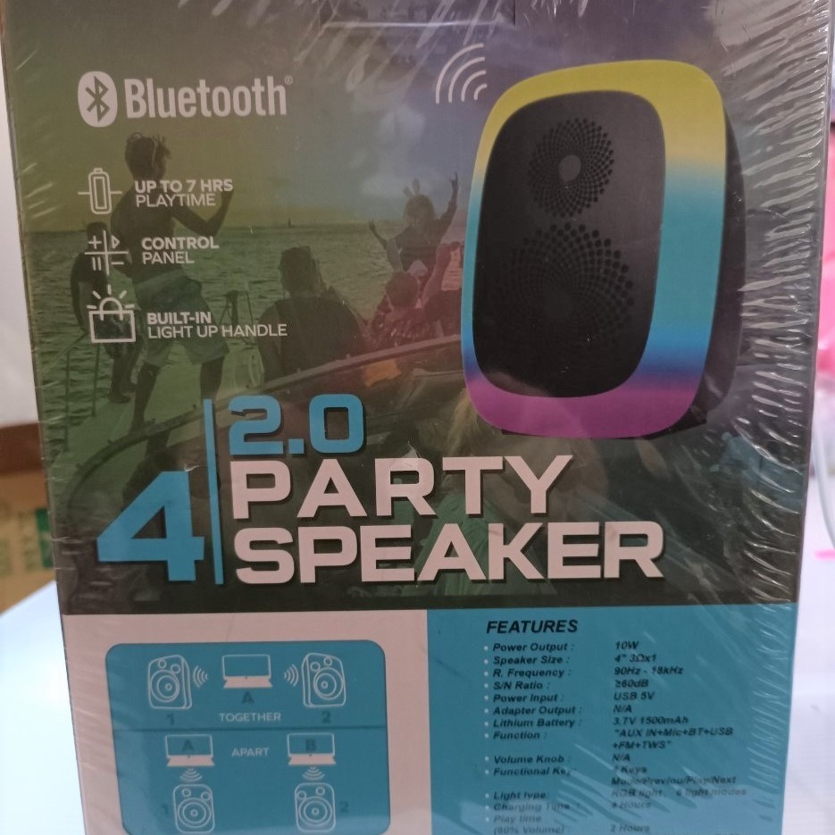 2小時快速出貨 環繞派對 LED 藍芽喇叭 重低音 音響 TWS串聯 炫彩燈光 4吋 跑馬燈 交換禮物 藍芽音箱 送禮-細節圖2