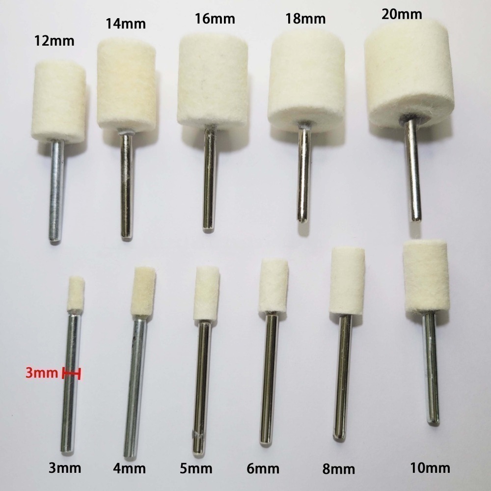 【現貨】3~20mm打磨羊毛輪 羊毛輪  打磨 拋光 羊毛磨頭 帶柄羊毛輪 圓柱羊毛輪 子彈羊毛輪 拋光羊毛輪 3mm-細節圖2