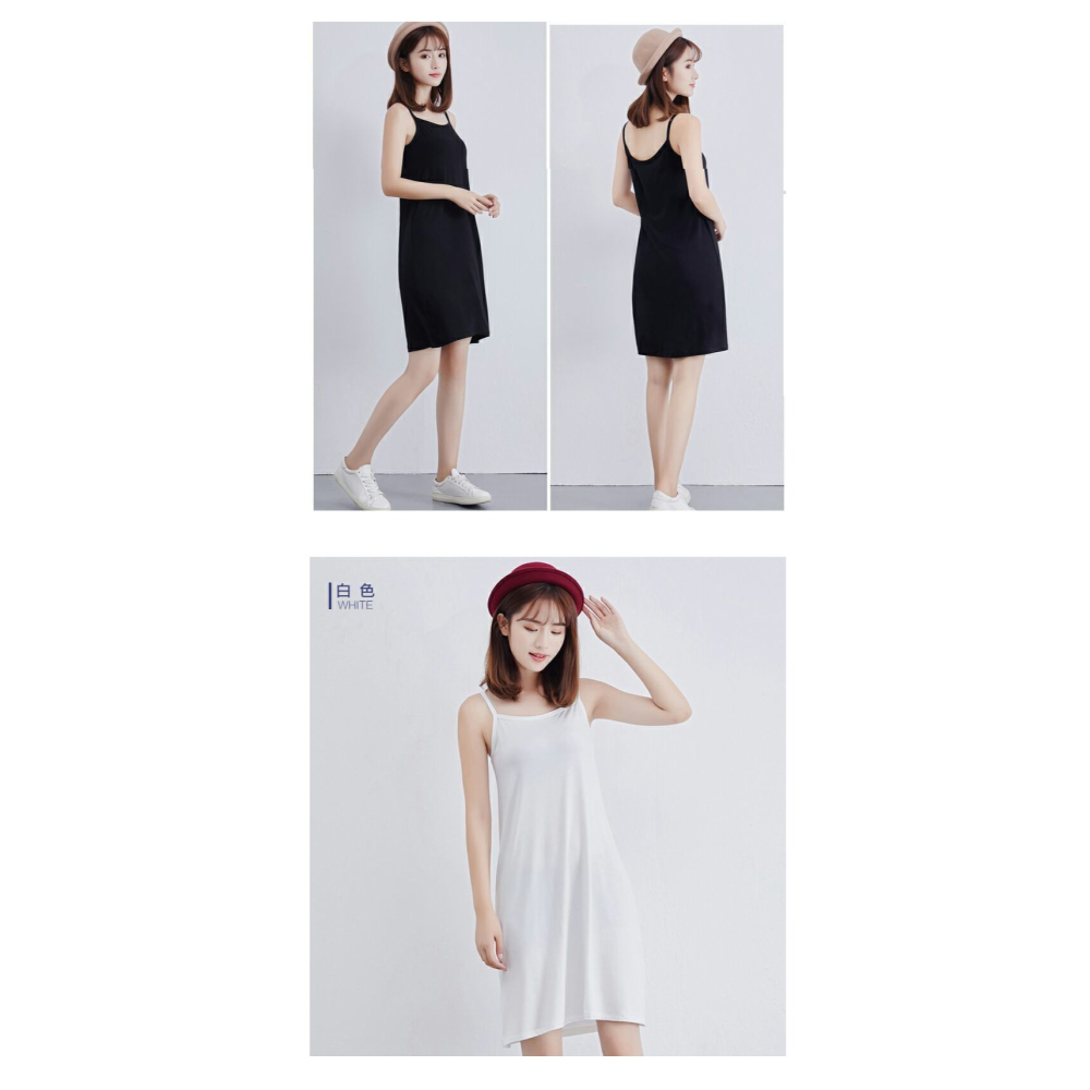 ⚡艾希特之心⚡洋裝裙 吊帶洋裝 長裙 短裙 莫代爾背心裙 吊帶裙 連身裙 打底背心裙 無袖背心裙 中長款 內搭裙-細節圖7
