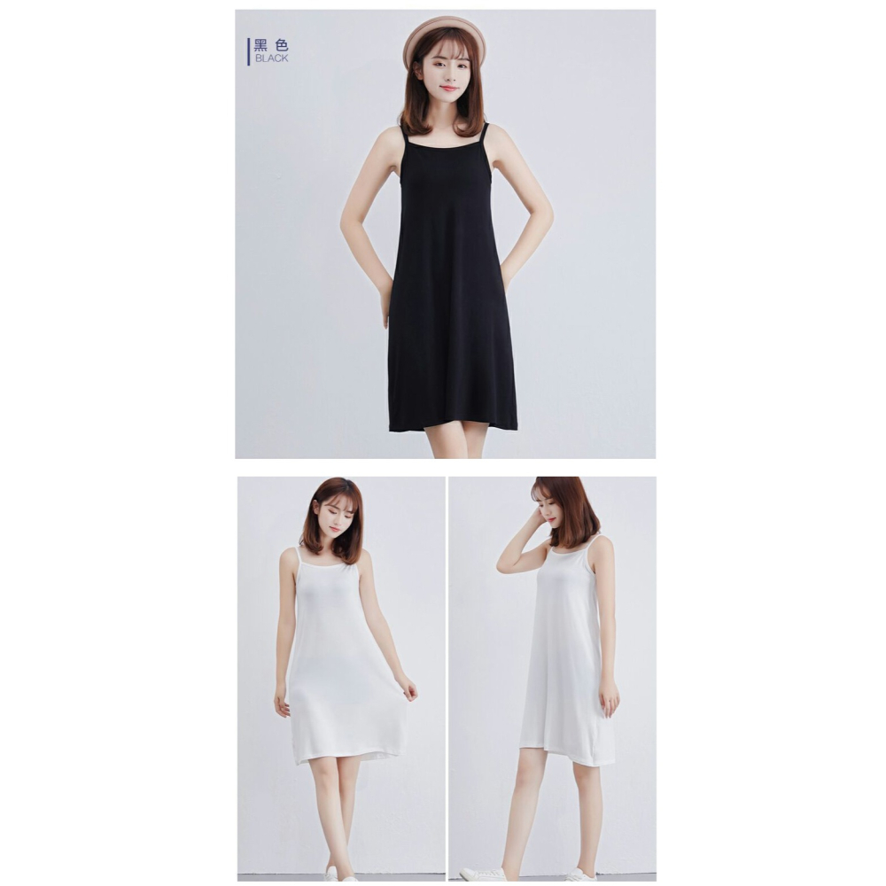 ⚡艾希特之心⚡洋裝裙 吊帶洋裝 長裙 短裙 莫代爾背心裙 吊帶裙 連身裙 打底背心裙 無袖背心裙 中長款 內搭裙-細節圖8