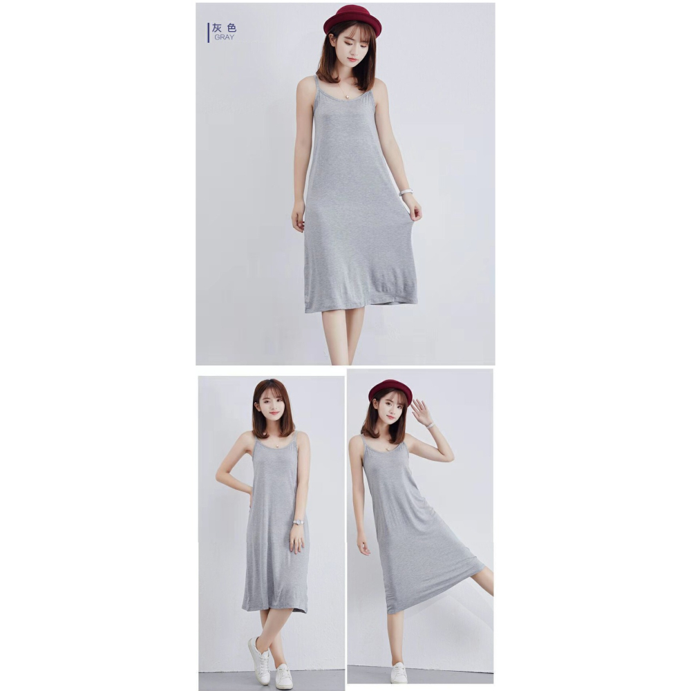 ⚡艾希特之心⚡洋裝裙 吊帶洋裝 長裙 短裙 莫代爾背心裙 吊帶裙 連身裙 打底背心裙 無袖背心裙 中長款 內搭裙-細節圖10
