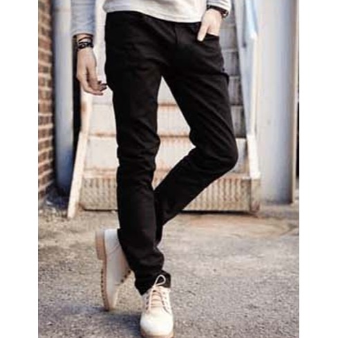 ⚡艾希特之心⚡長褲 牛仔長褲 純色牛仔褲 韓版工裝褲 丹寧褲 高質感牛仔長褲黑色現貨 休閒長褲 顯瘦長褲 男女可穿-細節圖7