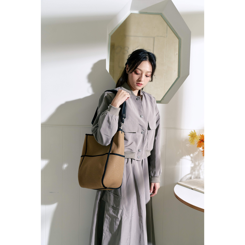 WDF.CO現貨│2024日式厚磅帆布單肩包│美拉德風│單肩背包│手提包│小眾設計│容量大│托特包│-細節圖3