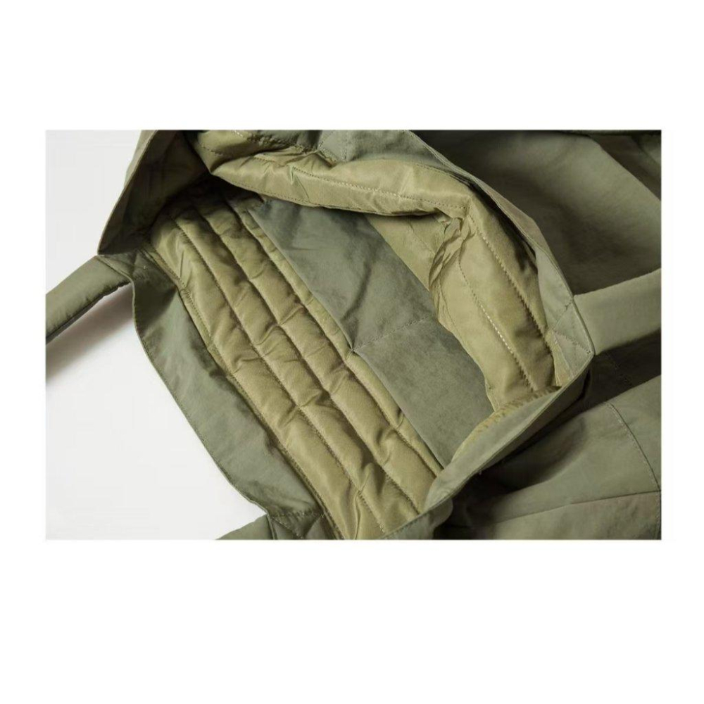 WDF.CO現貨｜2025韓國東大門新款尼龍│黑綠棕3色防潑水托特包│單肩機能包│有拉鍊│斜背包｜外出包｜大容量｜戶外包-細節圖8