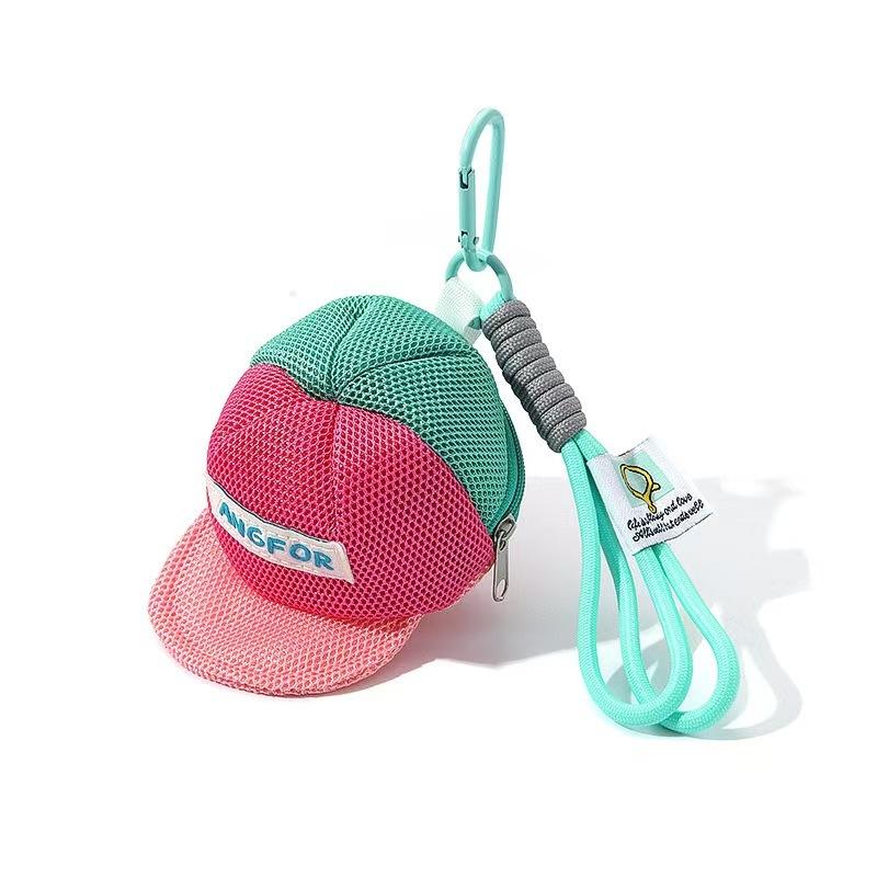 WDF.CO現貨│2025韓國新款多巴胺零錢網帽│粉黃紫3色耳機帽│附編織繩│收納包│外出包│零錢包│吊飾掛件│-細節圖8