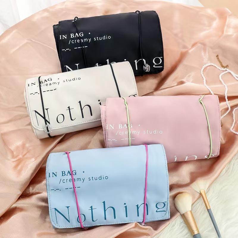 WDF.CO現貨│2025韓國新款乾濕分離洗漱化妝包│黑白藍粉4色旅行收納包 │可拆化妝品包｜大容量｜露營用｜外出包-細節圖2