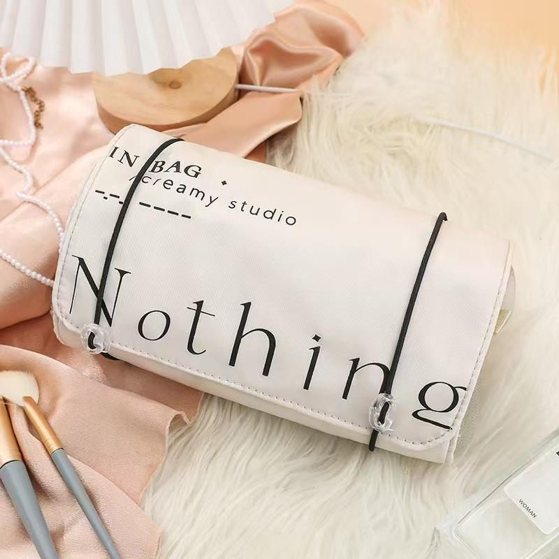 WDF.CO現貨│2025韓國新款乾濕分離洗漱化妝包│黑白藍粉4色旅行收納包 │可拆化妝品包｜大容量｜露營用｜外出包-細節圖8