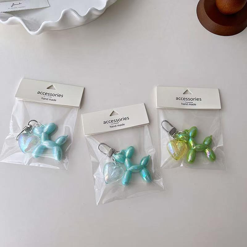 WDF.CO現貨｜2025韓國新款五彩氣球狗鑰匙圈│8款彩色貴賓狗包包掛件│愛心亞克力吊件│背包掛件│包包吊飾│-細節圖4