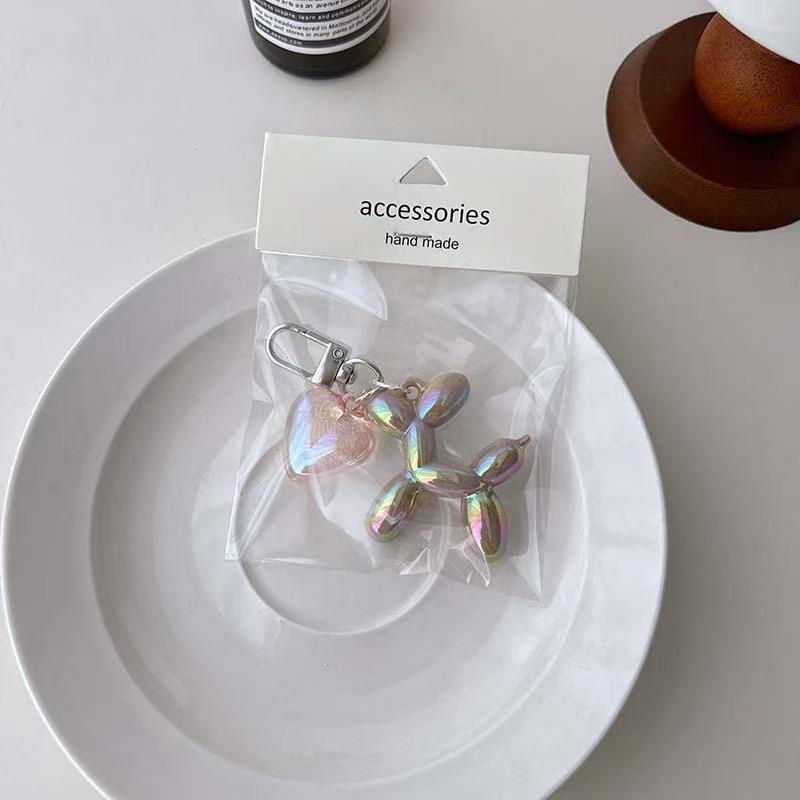 WDF.CO現貨｜2025韓國新款五彩氣球狗鑰匙圈│8款彩色貴賓狗包包掛件│愛心亞克力吊件│背包掛件│包包吊飾│-細節圖6