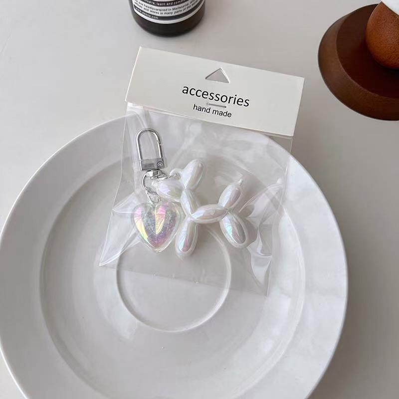 WDF.CO現貨｜2025韓國新款五彩氣球狗鑰匙圈│8款彩色貴賓狗包包掛件│愛心亞克力吊件│背包掛件│包包吊飾│-細節圖7