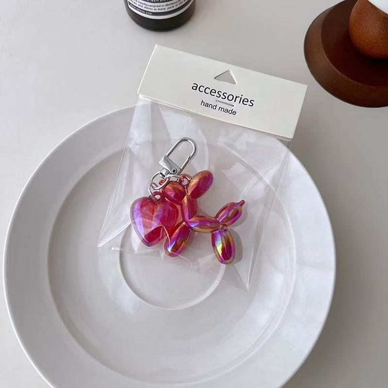 WDF.CO現貨｜2025韓國新款五彩氣球狗鑰匙圈│8款彩色貴賓狗包包掛件│愛心亞克力吊件│背包掛件│包包吊飾│-細節圖8