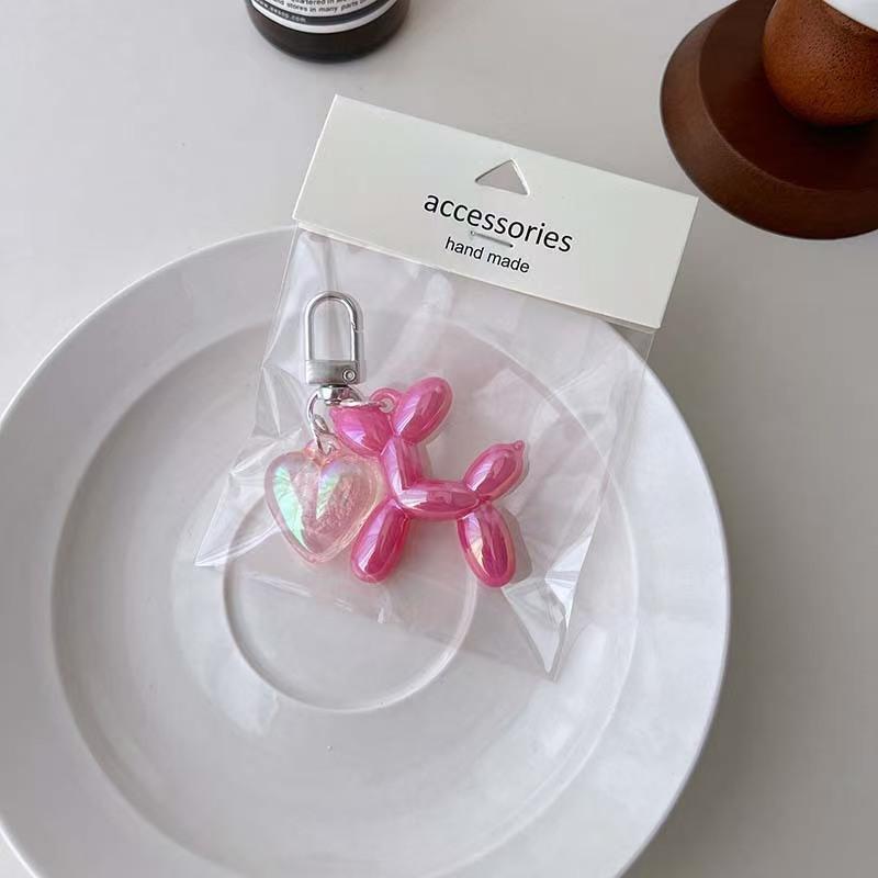 WDF.CO現貨｜2025韓國新款五彩氣球狗鑰匙圈│8款彩色貴賓狗包包掛件│愛心亞克力吊件│背包掛件│包包吊飾│-細節圖9