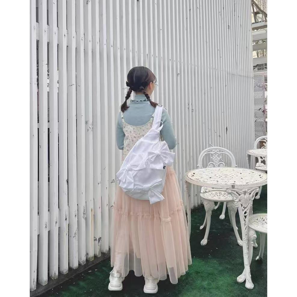 WDF.CO現貨│2025日式新款蝴蝶蝶胸包│黑白灰3色尼龍後背包 │馬鞍斜背包 │單肩包│隨身包｜容量大｜外出包-細節圖6