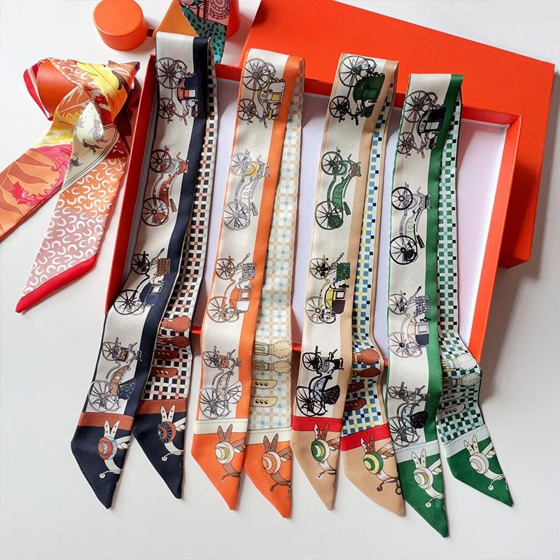 WDF.CO現貨｜2025最新16色小絲巾│5cm*88cm長條絲巾｜綁包包絲巾│領巾配飾│纏包巾｜裝飾造型-細節圖2