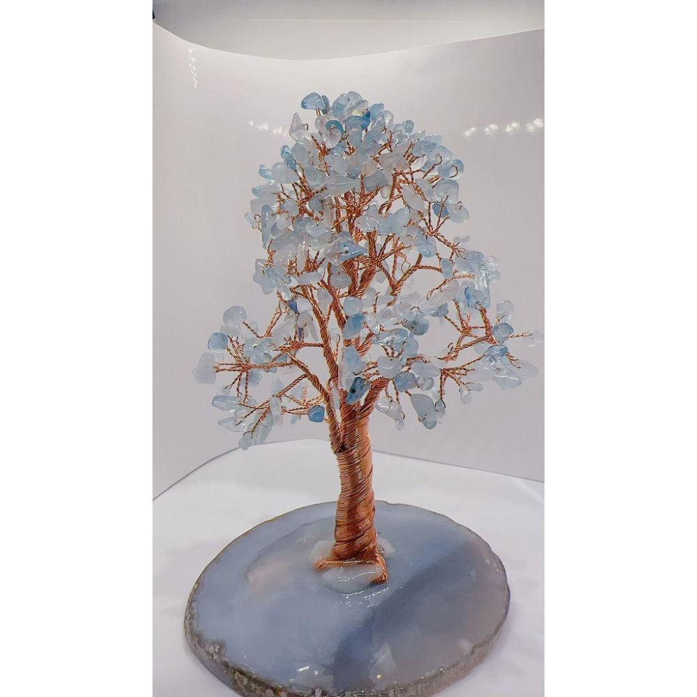 WDF.CO現貨│2025新款│11*17CM瑪瑙片水晶樹│紫水晶粉晶黃水晶│紅瑪瑙│碧璽│綠東菱│海藍寶│天然水晶擺件-細節圖3