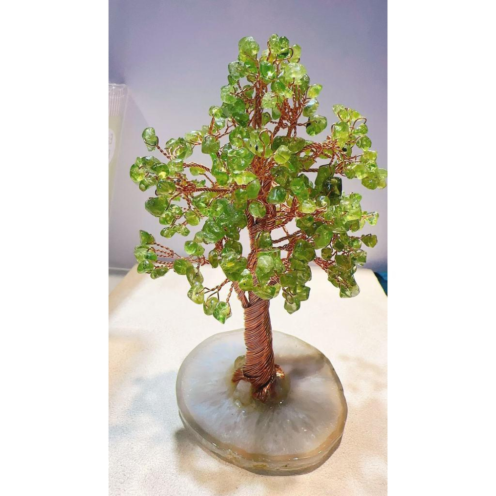 WDF.CO現貨│2025新款│11*17CM瑪瑙片水晶樹│紫水晶粉晶黃水晶│紅瑪瑙│碧璽│綠東菱│海藍寶│天然水晶擺件-細節圖8