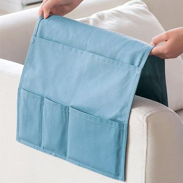 WDF.CO現貨│2025北歐風沙發收納袋│白灰藍3色多功能雜物收納袋│加厚布藝掛袋│遙控器收納│桌面整理│充電線收納-細節圖5