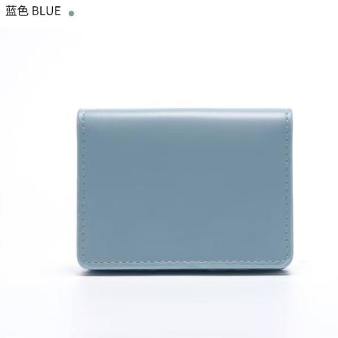 WDF.CO現貨｜2025韓版新款三角五金造型短夾｜藍綠2色強力磁扣卡夾｜3層皮革錢包｜短夾｜收納小包-細節圖8