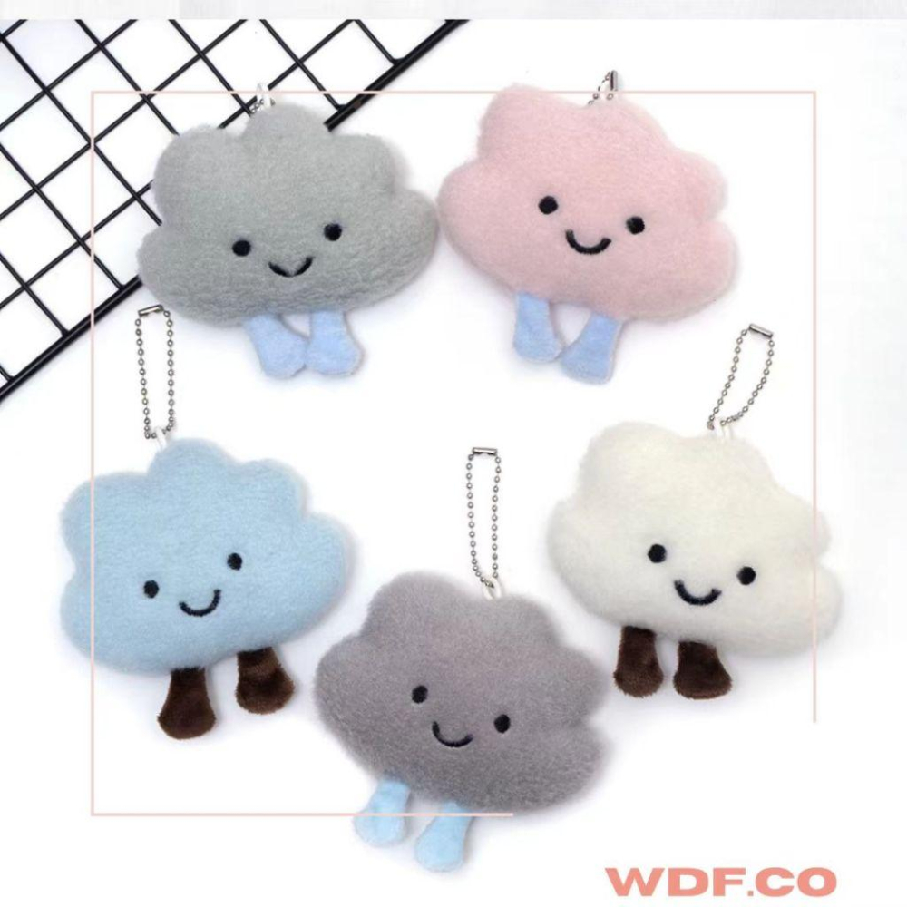 WDF.CO現貨｜2025韓國新款│可愛雲朵掛件10*11CM│5色軟糯微笑雲朵吊飾│包包吊飾｜鑰匙圈配飾｜可愛小物｜-細節圖6