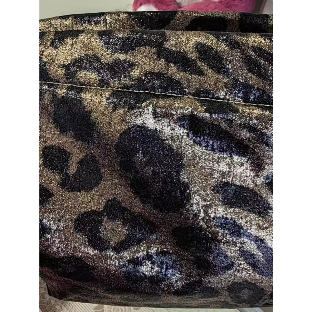 WDF.CO現貨│2025新款韓國豹紋化妝包│豹紋印花帆布洗漱包│斜背包│手拿包│有拉鍊│大容量｜雜物收納包｜通勤包-細節圖4