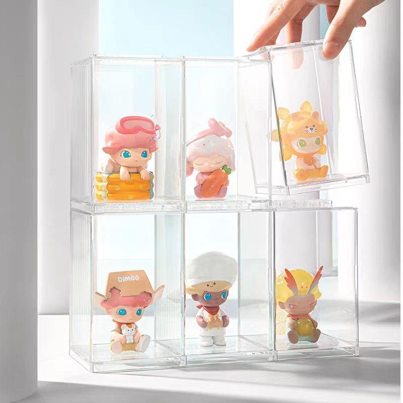 WDF.CO現貨｜泡泡瑪特POP MART展示盒│收納│可拼插組合│7.5*7.5*12.5CM│透明收藏盒-細節圖2