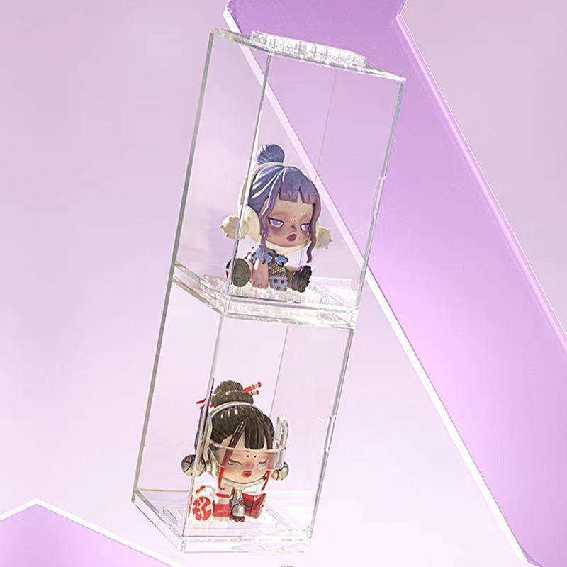 WDF.CO現貨｜泡泡瑪特POP MART展示盒│收納│可拼插組合│7.5*7.5*12.5CM│透明收藏盒-細節圖3