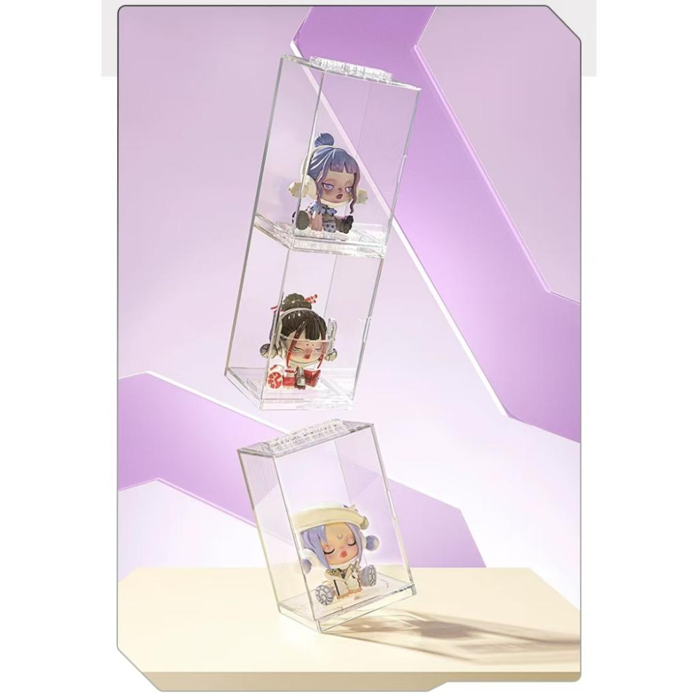 WDF.CO現貨｜泡泡瑪特POP MART展示盒│收納│可拼插組合│7.5*7.5*12.5CM│透明收藏盒-細節圖5