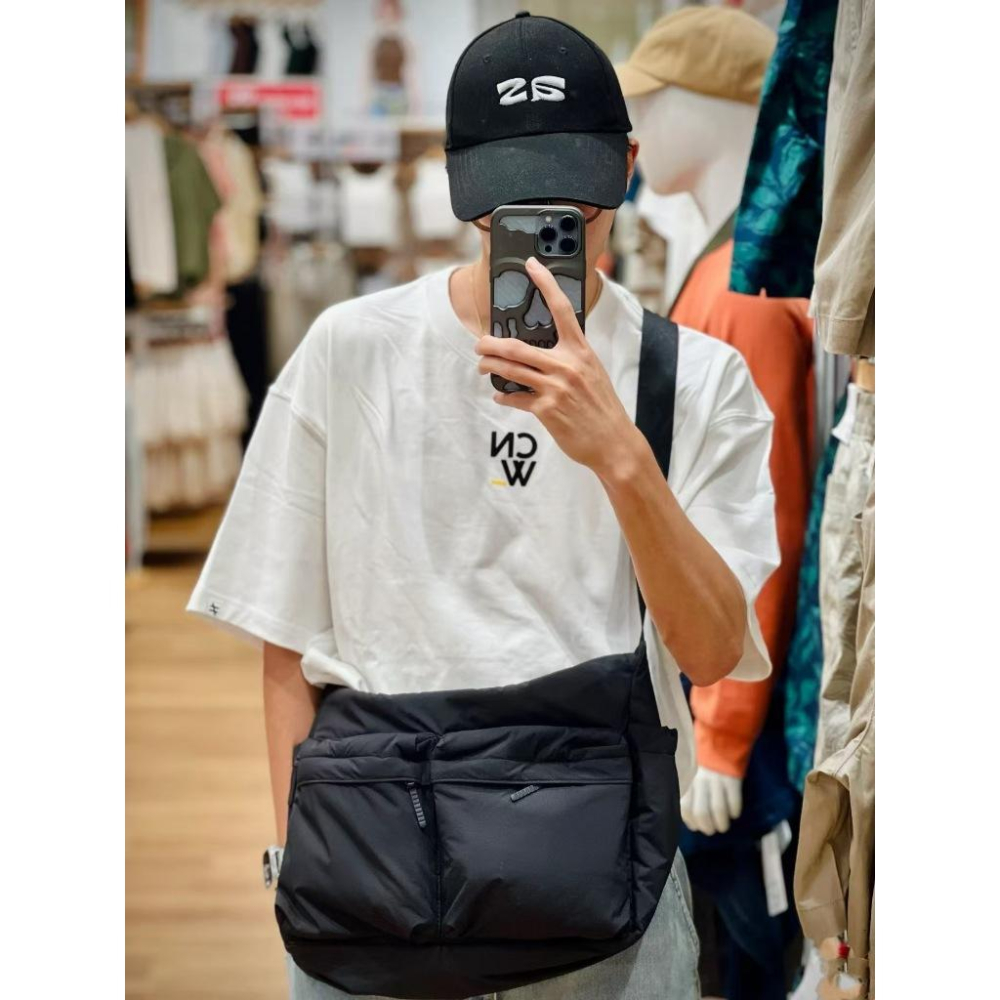 WDF.CO現貨│2024日式防潑水多功能工裝包│黑綠2色多口袋尼龍斜背包 │單肩包│隨身包｜容量大｜有拉鍊｜外出包-細節圖3